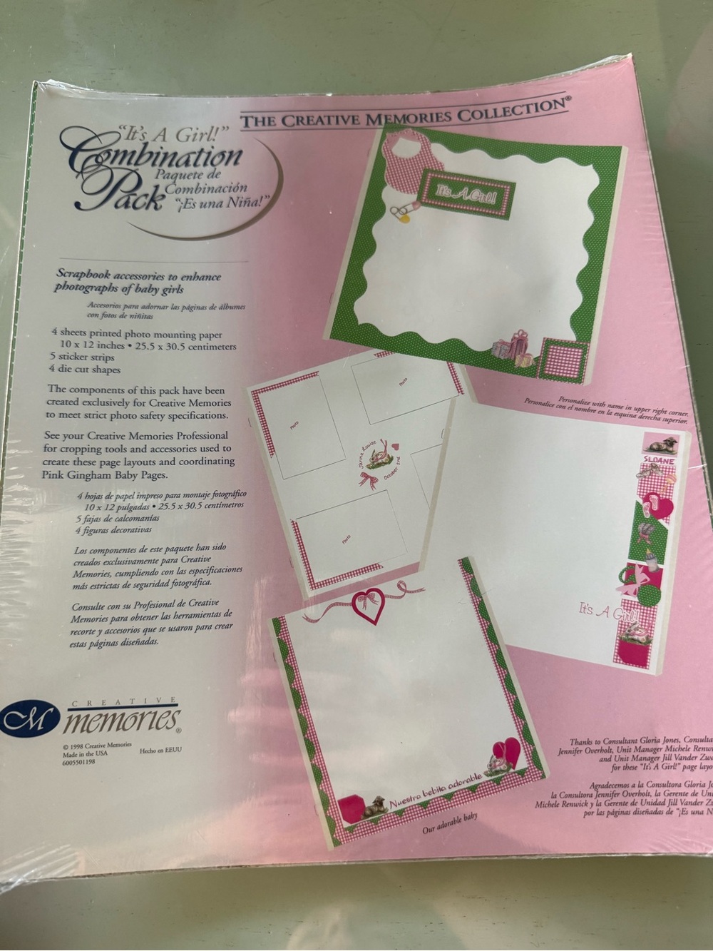 Creative Memories Pink & Green Baby Girl Scrapbook Combination Pack